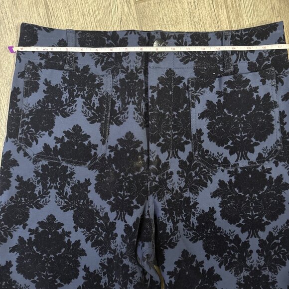 Anthropologie Maeve The Colette Crop Pants Wide Leg Blue Floral Size 33 - Picture 2 of 7
